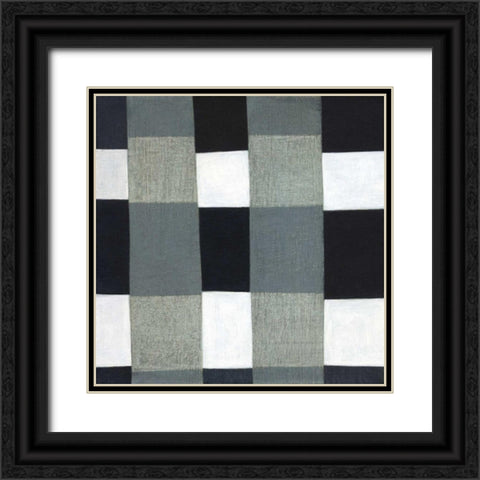 Gray Plaid 1 Black Ornate Wood Framed Art Print with Double Matting by Nugent, Laura