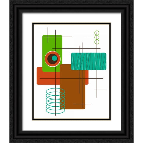 Modop in Green Black Ornate Wood Framed Art Print with Double Matting by Newton, Tonya