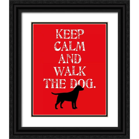 Keep Calm - Labrador Black Ornate Wood Framed Art Print with Double Matting by Oliphant, Ginger