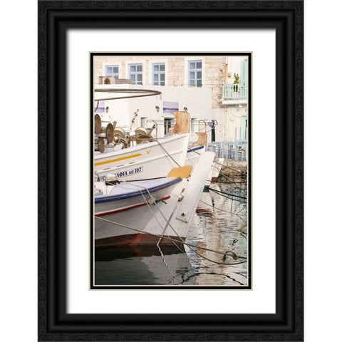 Morning by The Fishing Port Black Ornate Wood Framed Art Print with Double Matting by Okula, Carina