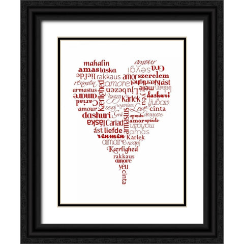 Translation of Love Black Ornate Wood Framed Art Print with Double Matting by Proctor, Tenisha