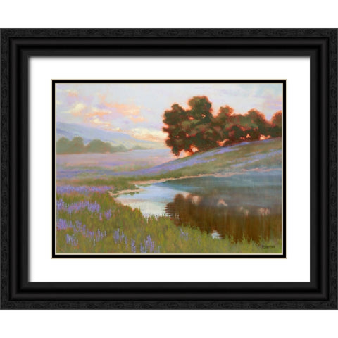 Pastel Lupin Black Ornate Wood Framed Art Print with Double Matting by Penniman, Ed