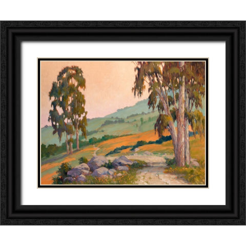 Poppy Hill Path Black Ornate Wood Framed Art Print with Double Matting by Penniman, Ed