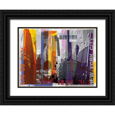 New York Sky Urban Black Ornate Wood Framed Art Print with Double Matting by Pfrommer, Sven