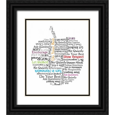 Apple Etiquette  Black Ornate Wood Framed Art Print with Double Matting by Proctor, Tenisha