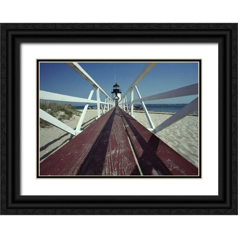 Light House Black Ornate Wood Framed Art Print with Double Matting by PhotoINC Studio