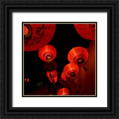 Orient Lamps Black Ornate Wood Framed Art Print with Double Matting by PhotoINC Studio