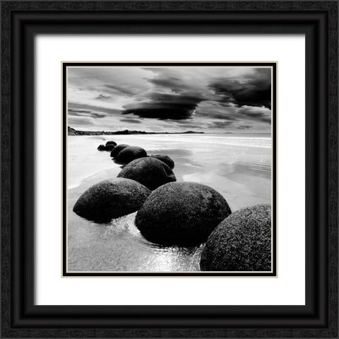 Rocks Black Ornate Wood Framed Art Print with Double Matting by PhotoINC Studio