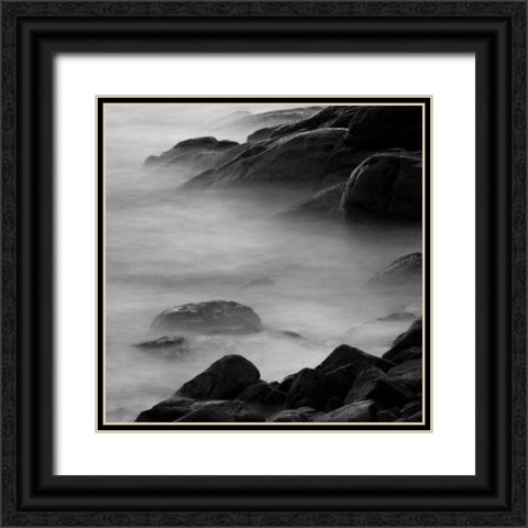 Rocks in Mist 2 Black Ornate Wood Framed Art Print with Double Matting by PhotoINC Studio