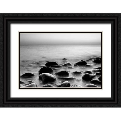 Rocks in Mist 3 Black Ornate Wood Framed Art Print with Double Matting by PhotoINC Studio