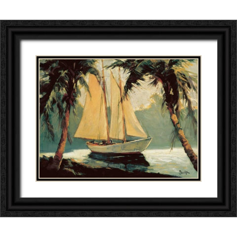 Sailboat, Santa Barbara Black Ornate Wood Framed Art Print with Double Matting by Pawla, Frederick Alexander