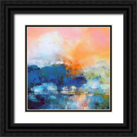Quiet River Black Ornate Wood Framed Art Print with Double Matting by Quinzin, Marianne