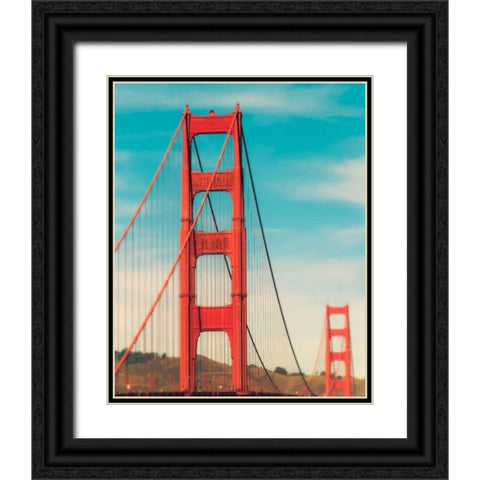Golden Gate in The Morning Black Ornate Wood Framed Art Print with Double Matting by Quintero, Sonja