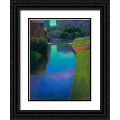 Dusk at Contevoir  Black Ornate Wood Framed Art Print with Double Matting by Roberts, Ian