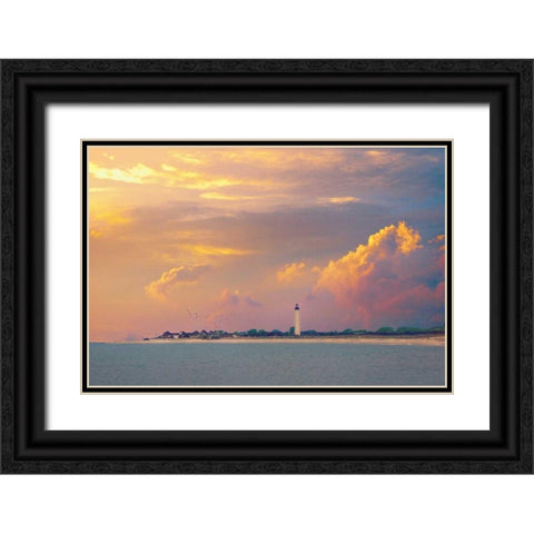 Cape May, New Jersey Black Ornate Wood Framed Art Print with Double Matting by Rivera, John