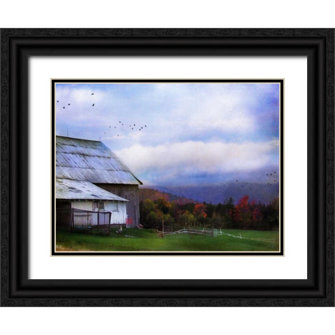 Vermont Afternoon Black Ornate Wood Framed Art Print with Double Matting by Rivera, John