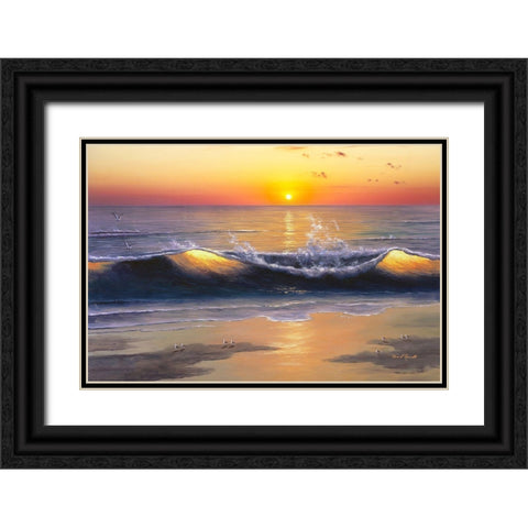 Sunset Nights Black Ornate Wood Framed Art Print with Double Matting by Romanello, Diane