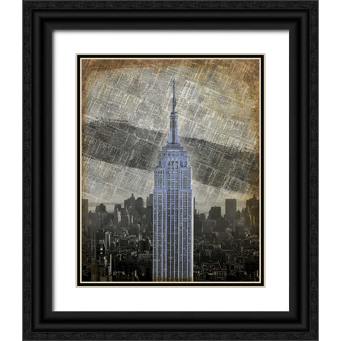 New York II Black Ornate Wood Framed Art Print with Double Matting by Roberts, Art