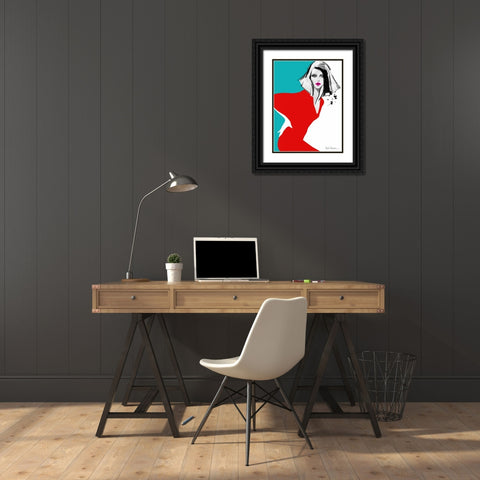 Red Dress Black Ornate Wood Framed Art Print with Double Matting by Ramdeen, Aasha
