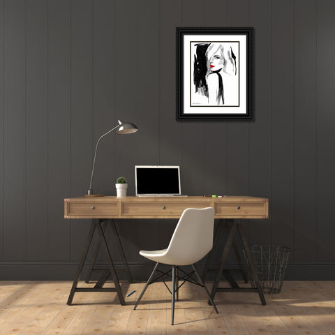 Over the Shoulder Black Ornate Wood Framed Art Print with Double Matting by Ramdeen, Aasha