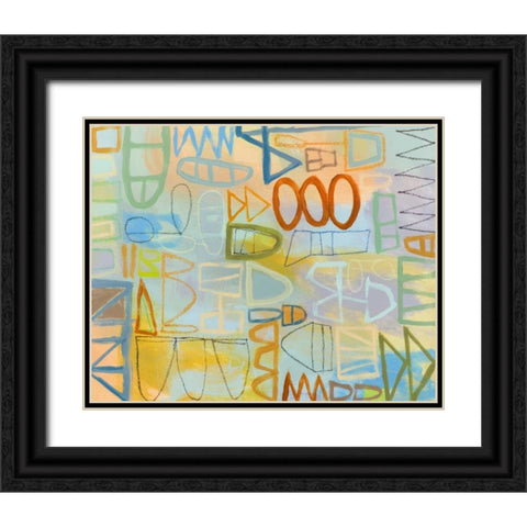 Duet Series IV Black Ornate Wood Framed Art Print with Double Matting by Richardson-Baughman, Janet