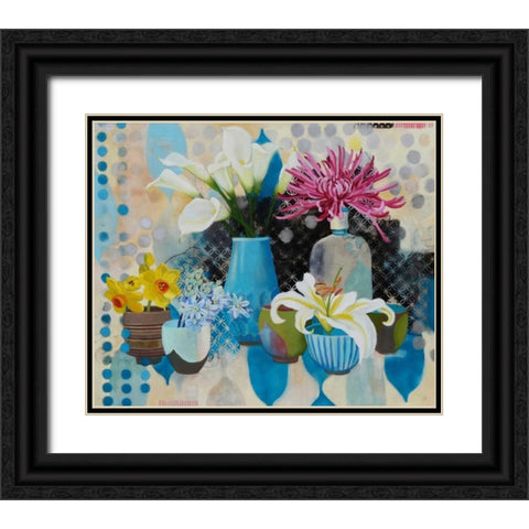 Collection of Blue Black Ornate Wood Framed Art Print with Double Matting by Rasmusson, Jennifer