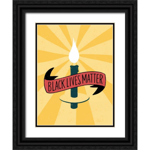 Black Lives Matter - Candle Black Ornate Wood Framed Art Print with Double Matting by Rasmussen, Emily