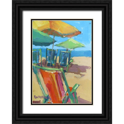 Beach Days Black Ornate Wood Framed Art Print with Double Matting by Railsback, Page Pearson