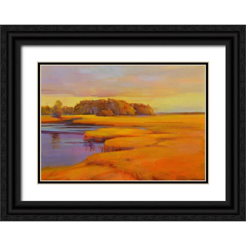 Autumn Marsh Black Ornate Wood Framed Art Print with Double Matting by Ready, Holly