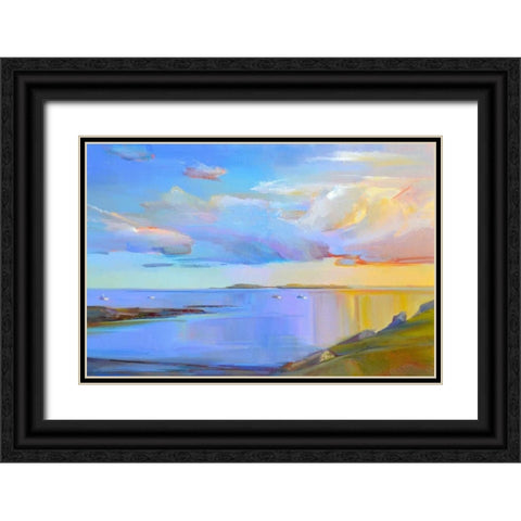 Summer Cove Black Ornate Wood Framed Art Print with Double Matting by Ready, Holly
