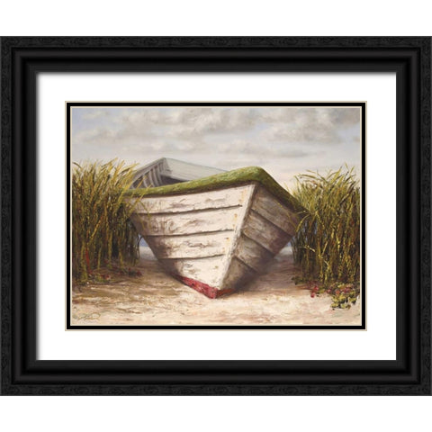 Gloucester Skiff Black Ornate Wood Framed Art Print with Double Matting by Soderlund, Karl