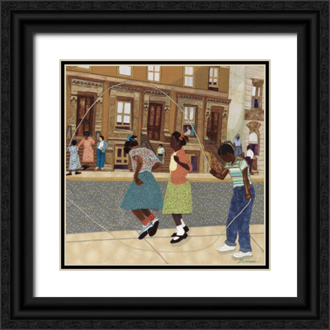 Double Dutch Black Ornate Wood Framed Art Print with Double Matting by Stephens, Phyllis
