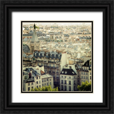 Paris Calling Black Ornate Wood Framed Art Print with Double Matting by Suchocki, Irene