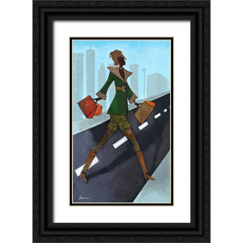 Take Charge  Black Ornate Wood Framed Art Print with Double Matting by Stephens, Phyllis