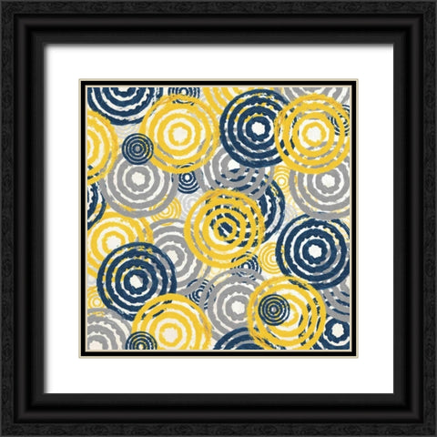 New Circles 1 Black Ornate Wood Framed Art Print with Double Matting by Soave, Alicia