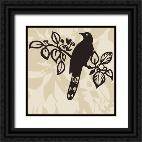 Song Bird 1 Black Ornate Wood Framed Art Print with Double Matting by Svane, Jette