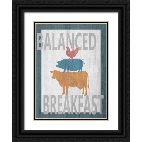 Balanced Breakfast One Black Ornate Wood Framed Art Print with Double Matting by Soave, Alicia