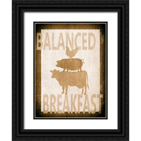 Balanced Breakfast Two Black Ornate Wood Framed Art Print with Double Matting by Soave, Alicia