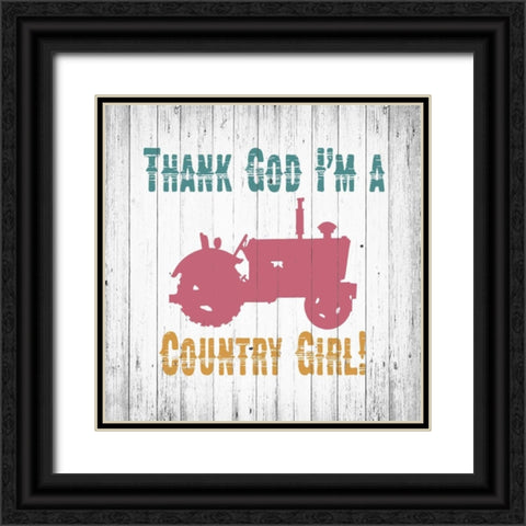 Country Girl Black Ornate Wood Framed Art Print with Double Matting by Soave, Alicia