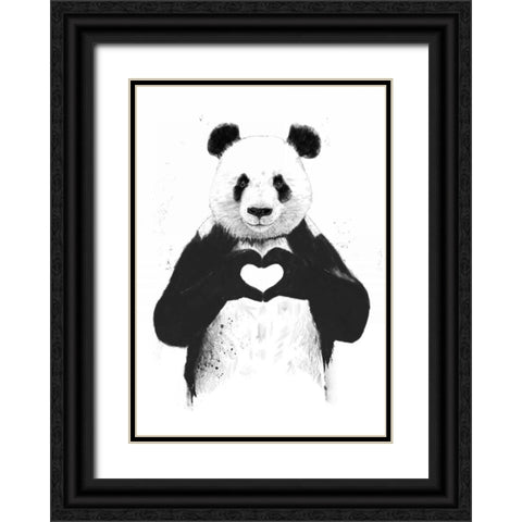 All You Need Is Love Black Ornate Wood Framed Art Print with Double Matting by Solti, Balazs