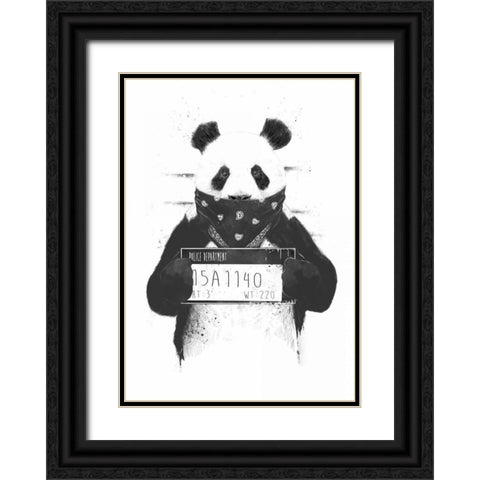 Bad Panda Black Ornate Wood Framed Art Print with Double Matting by Solti, Balazs