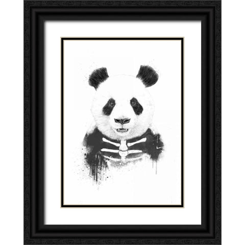 Zombie Panda Black Ornate Wood Framed Art Print with Double Matting by Solti, Balazs