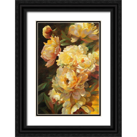 Peonies for Springtime Black Ornate Wood Framed Art Print with Double Matting by Styles, Emma