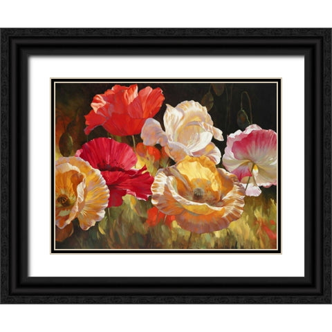 Poppy Celebration Black Ornate Wood Framed Art Print with Double Matting by Styles, Emma
