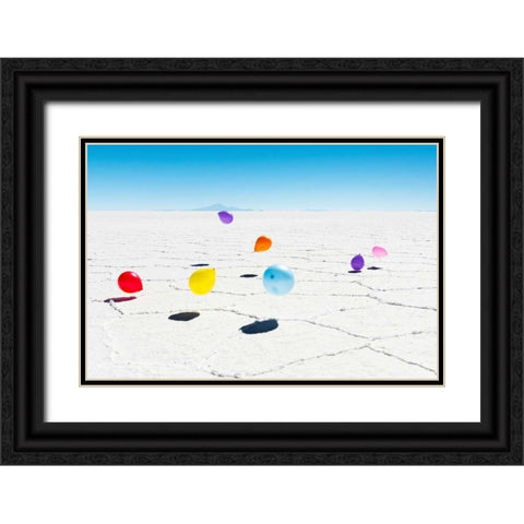 Balloons Three, Salar de Uyuni, Bolivia Black Ornate Wood Framed Art Print with Double Matting by Silver, Richard
