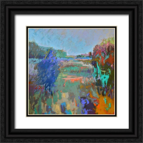 Color Field 45 Black Ornate Wood Framed Art Print with Double Matting by Schmidt, Jane