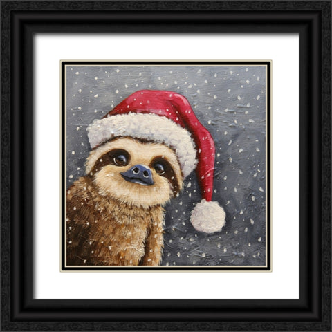 Merry Sloth Black Ornate Wood Framed Art Print with Double Matting by Stewart, Lucia