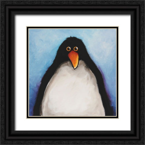 My Penguin Black Ornate Wood Framed Art Print with Double Matting by Stewart, Lucia