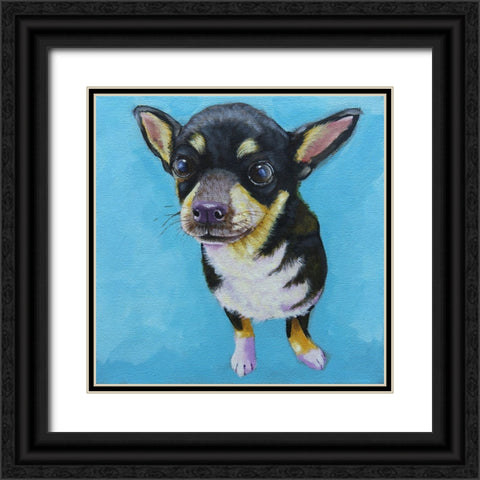 Rachels Dog Black Ornate Wood Framed Art Print with Double Matting by Stewart, Lucia