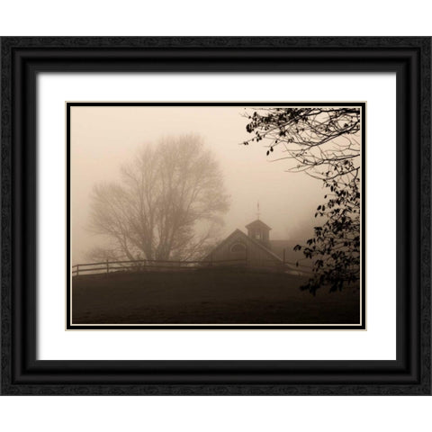 Parish Hill Barn Black Ornate Wood Framed Art Print with Double Matting by Triebert, Christine